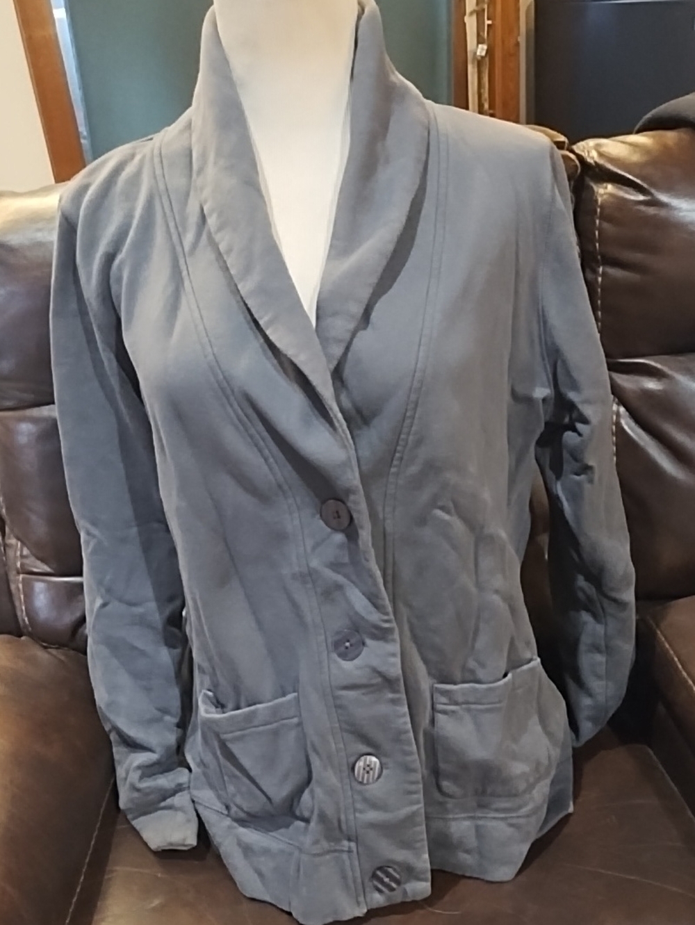 Merona Gray Shawl Collar Button Jacket